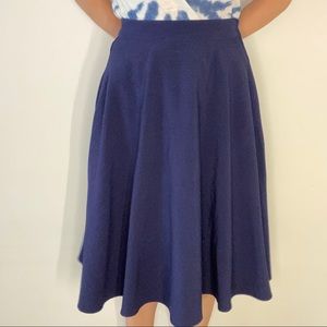 ModCloth Navy A-Line MIDI Skirt, pockets!! (Small)